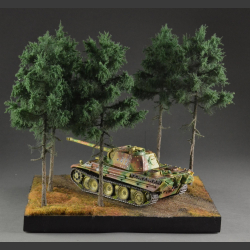 Coniferous forest and road - diorama