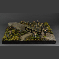 Gravel road and paths through landscape - diorama
