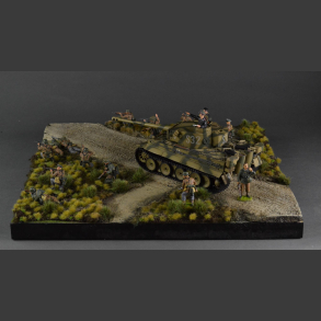 Gravel road and paths through landscape - diorama