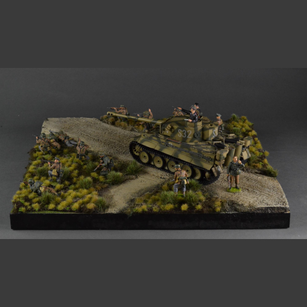 Gravel road and paths through landscape - diorama