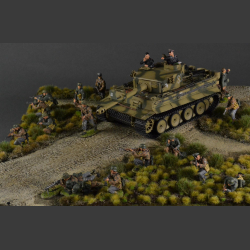 Gravel road and paths through landscape - diorama