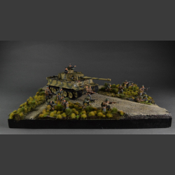 Gravel road and paths through landscape - diorama
