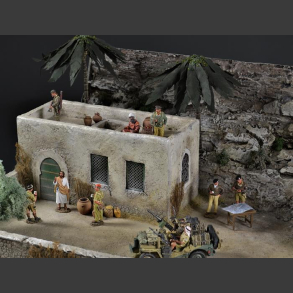 Desert house and oasis - diorama