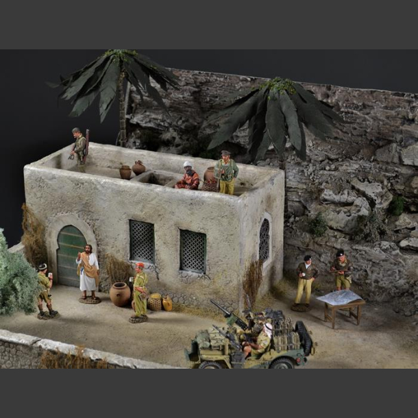 Desert house and oasis - diorama
