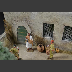Desert house and oasis - diorama
