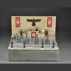 Nazi Tribune and promenade with Nazi banners and Nazi Eagle -  diorama