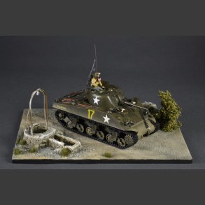 Gravel road and well - diorama