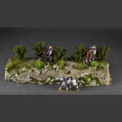 Cliff with green grass tops and green bushes