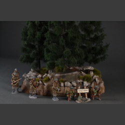 Cliff with fir trees