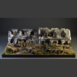 Bombed-Out Farmhouse and Barn - Diorama