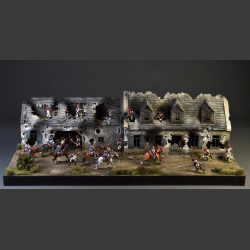 Bombed-Out Farmhouse and Barn - Diorama
