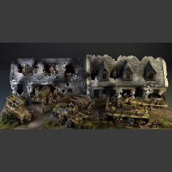 Bombed-Out Farmhouse and Barn - Diorama