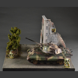 Ruin building at the intersection - Diorama