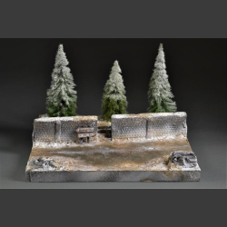 Winter forest road - diorama  