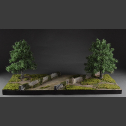 Gravel road in terrain - diorama