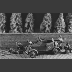 Cobblestone road and wall - diorama