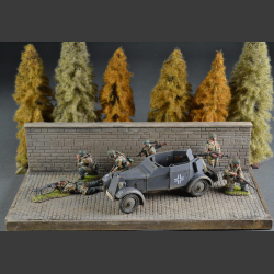 Cobblestone road and wall - diorama