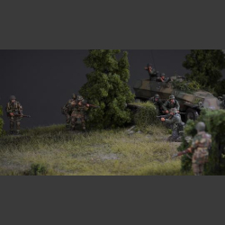 Field and dirt road - diorama 
