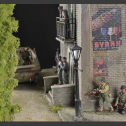 French house with barn - Diorama