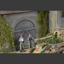 French house with barn - Diorama