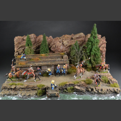 Log cabin from Hudson, Colorado or from the Rio Grande River - diorama