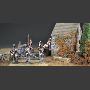 Stone house in terrain - Diorama
