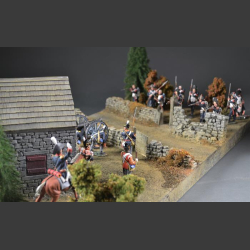 Stone house in terrain - Diorama