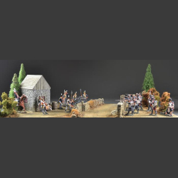 Stone house in terrain - Diorama