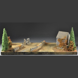 Stone house in terrain - Diorama