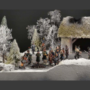 Winter landscape and river - diorama