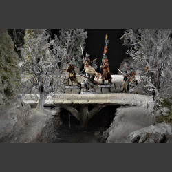 Winter landscape and river - diorama