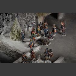 Winter landscape and river - diorama