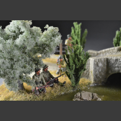 Ruin tower and bridge over the Platani river in Sicily