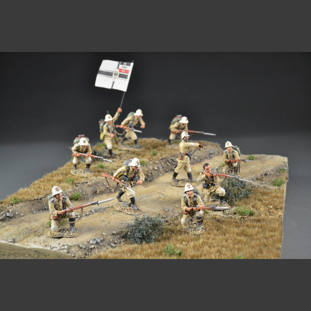 Gravel road through field terrain - diorama