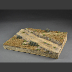Gravel road through field terrain - diorama