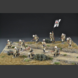Gravel road through field terrain - diorama