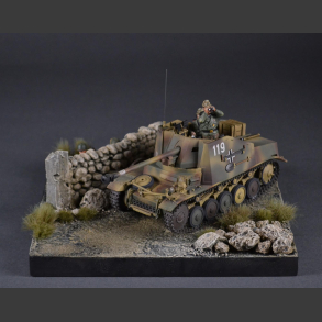 Gravel road and stone wall - Mini diorama
