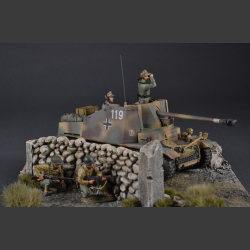 Gravel road and stone wall - Mini diorama