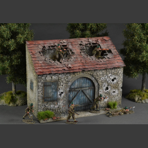 French barn, bombed and shelled...
