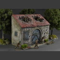 French barn, bombed and shelled...
