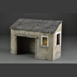 Barn with open gate and hay ceiling