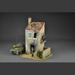 French ruin house with balcony and wall