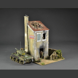 French ruin house with balcony and wall