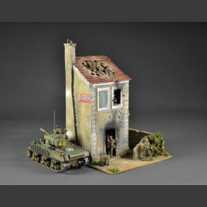 French ruin house with balcony and wall