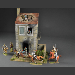 French ruin house with balcony and wall