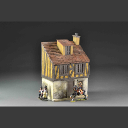 Yellow medieval house on 3 floors