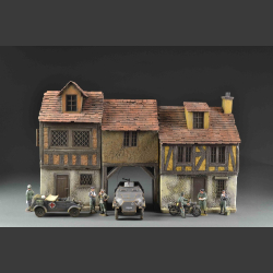 Yellow medieval house on 3 floors