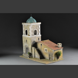 Italian castle tower with house