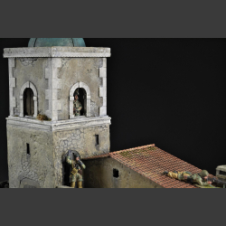 Italian castle tower with house