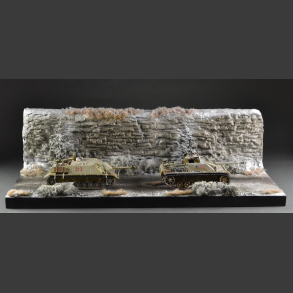Rock wall and road - diorama